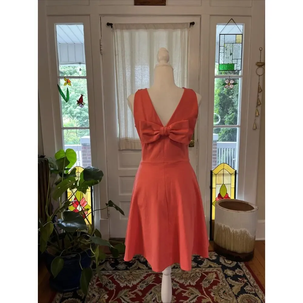 Kate Spade New York Sz 6 Sleeveless Bow Back‎ Sheath Mini Dress Pink S Classic